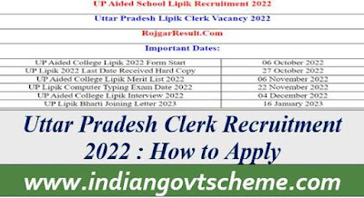 Uttar Pradesh Clerk Recruitment 2022