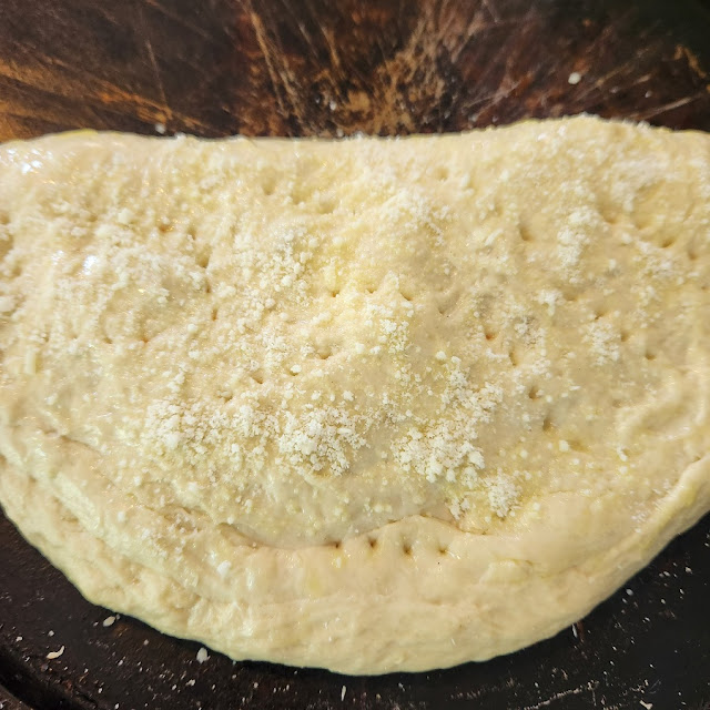 Calzone ready for the oven