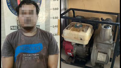 Polisi Tangkap Pencuri Mesin Pompa Air di Candra Kencana