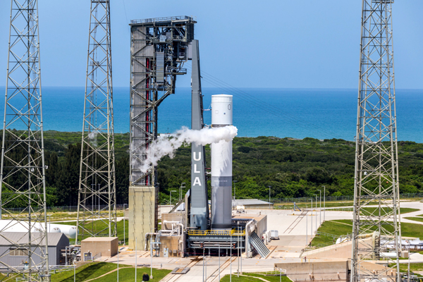 The Pathfinder Tanking Test (PTT) booster for United Launch Alliance's (ULA) Vulcan Centaur rocket is loaded with liquid oxygen (LOX) fuel for the first time at Cape Canaveral Space Force Station's Space Launch Complex (SLC)-41 in Florida...on August 30, 2021.