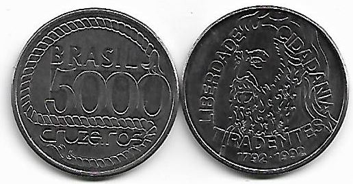 Moeda de 5000 Cruzeiros, 1992