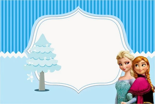 Para hacer invitaciones, tarjetas, marcos de fotos o etiquetas, para imprimir gratis de Frozen en Navidad Azul.