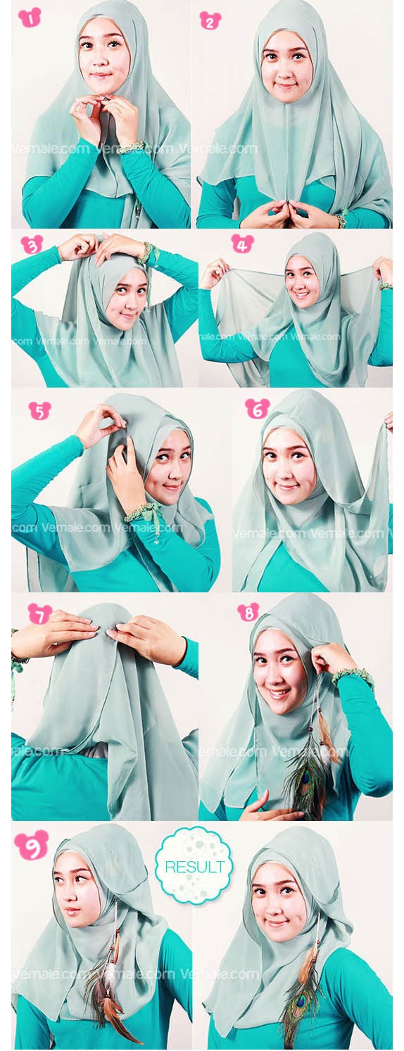 81 Kumpulan Tutorial Hijab Segi Empat Hangout Terlengkap Tutorial