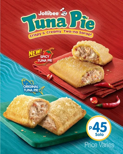 Jollibee Tuna Pie Variants: Original Tuna Pie and the new Spicy Tuna Pie