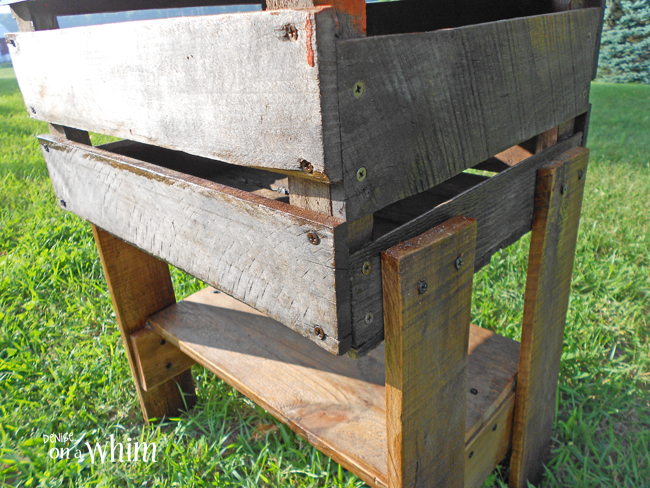 Upcycled Crate Table with Hinged Top from Denise on a Whim