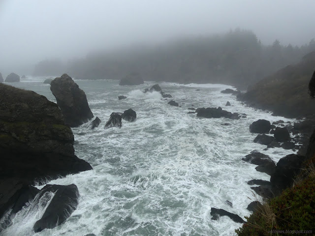 10: water runs down rocks in the water