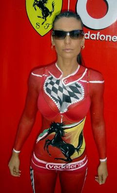 Scuderia Ferrari In Body Painting Art Model