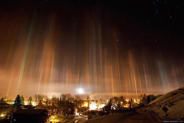 Pilares de luz en Saskatoon