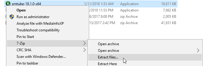 Extract files