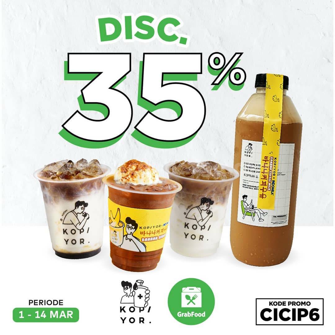 KOPI YOR Promo DISKON 35% via GRABFOOD