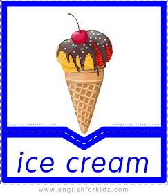 Ice cream - English food flashcards for ESL students