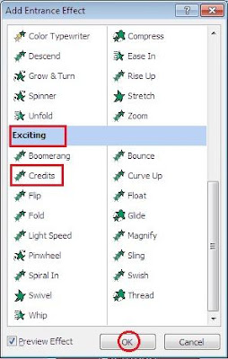 Cara Membuat Animasi Credit di Power Point 2007