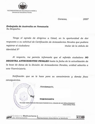 Tramitar carta de no antecedentes penales