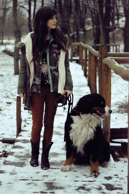 army style, green, skirt, studs, pants, worker, shoes, black, boots, brunetka, z , psem