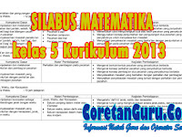 Silabus Matematika Kelas 5 SD/MI Kurikulum 2013 Revisi Semester 1 