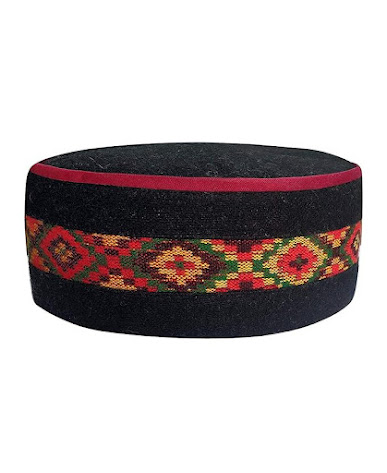 ARUNA Himachali Kullu Patti Woolen Topi/Cap for Men & Women Black