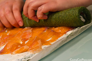 Rollo de salmon y espinacas - Receta paso a paso