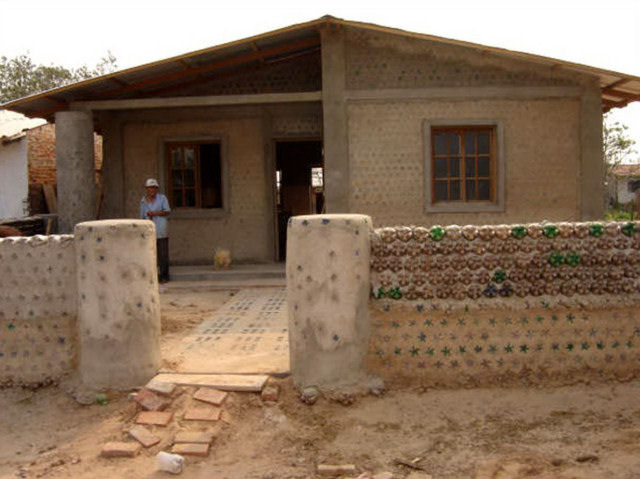 House built from PET bottles