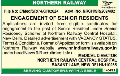 Northern-Railway-Senior-Residents-Notification-2024