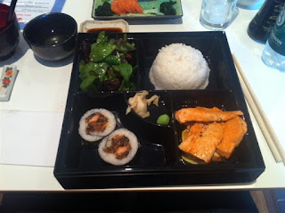 Stitch and Bear - Salmon bento box at Michie Sushi