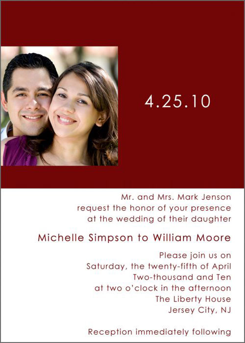 Similar Reply and Reception Cards are offered with all of our wedding