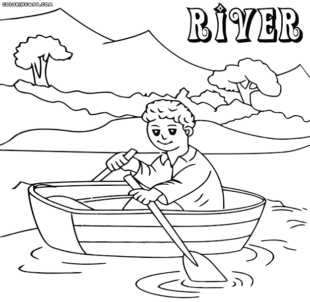 River And Boat Coloring