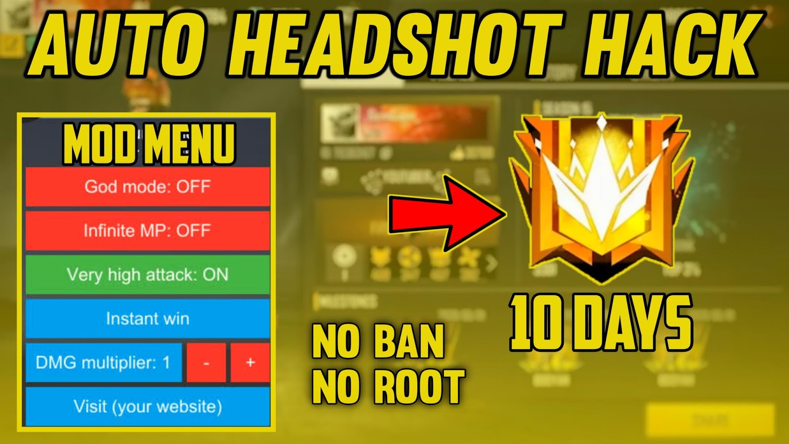 FREE FIRE AUTO HEADSHOT HACK  FREE FIRE MOD MENU APK  HEADSHOT ESP