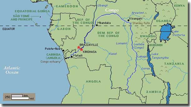 river is the Congo river found in the southwestern part of africa.