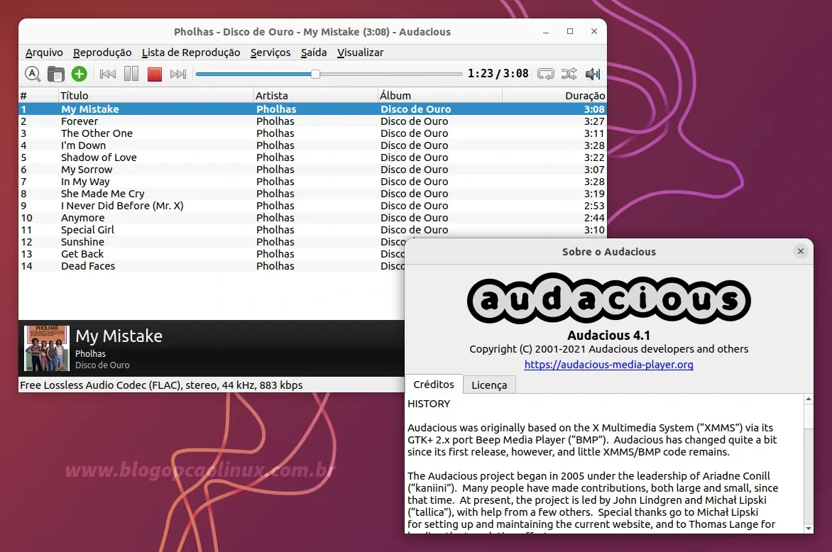 Instalando o Audacious no Ubuntu 22.10 (Kinetic Kudu)