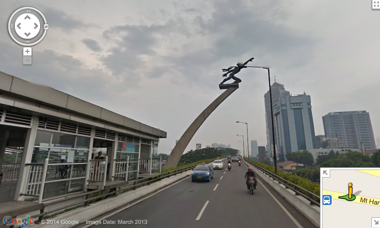 Foto macet di tugu pancoran jakarta