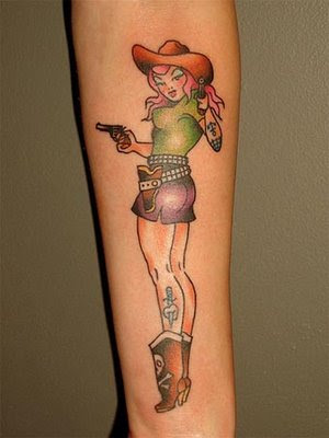 my pin up hot rod tattoo. Shape and size of tattoo is very diverse.