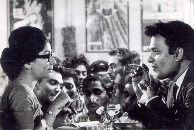 Sharmila Tagore (left) and Uttam Kumar in a still from Nayak