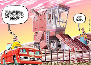 image: cartoon by Mike Thompson, "Climate Change = Myth"