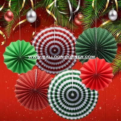 Paper Fan Set 6 Pcs (Christmas Edition 02)