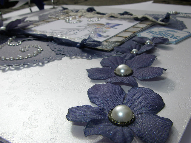 I was asked to make a wedding scrapbook in navy and ivory easy enough I 