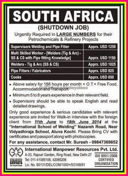 Shut Down Job Vacancies for South Africa