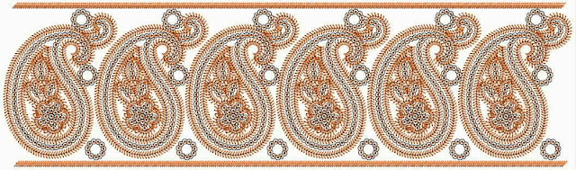 tradisionele Paisley ontwerper Kant grens op katoen