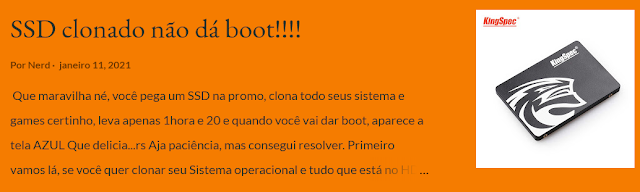 SSD clonado não da boot corrigido