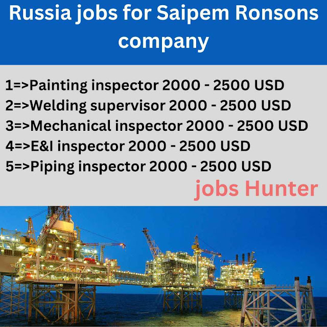 Russia jobs for Saipem Ronsons company