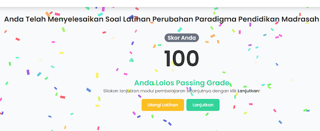 Soal Materi Perubahan Paradigma Pendidikan Madrasah IKM