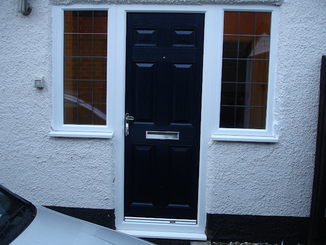 Composite Door - Blue on white
