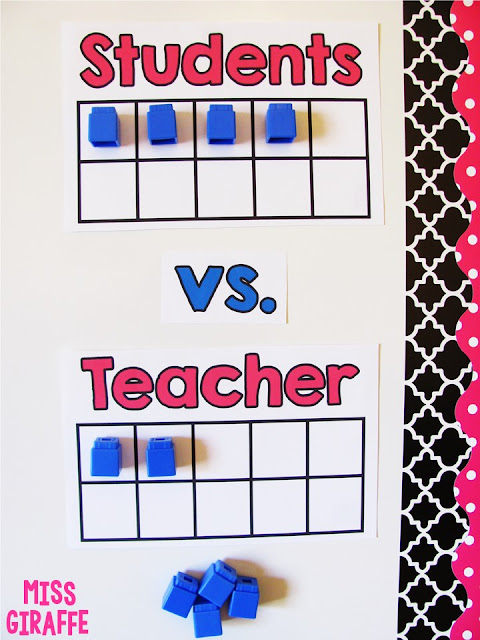 25 Classroom Management Strategies to keep a chatty class quiet - I love this idea of using 10 frames on the whiteboard to play Students vs. Teacher! Lots of tips - save this!