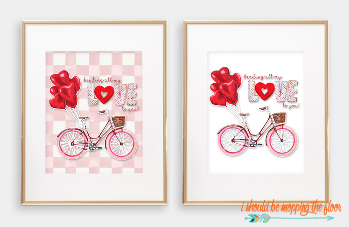 Free Valentine's Bicycle Printable