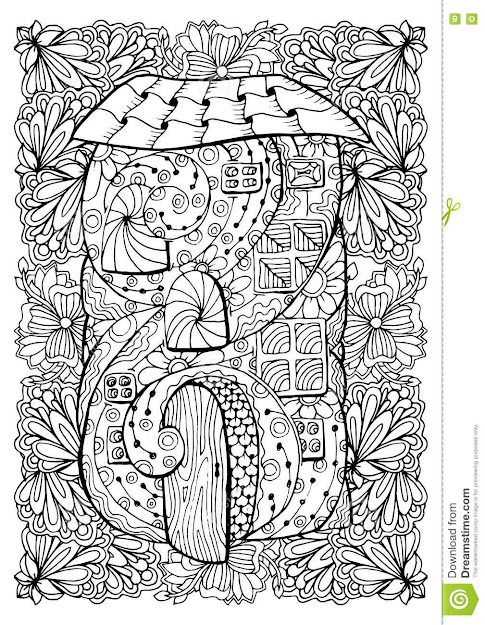 Adult Coloring Book Cover Design Mono Color Black Ink Illustration Vector  Art Fairy
