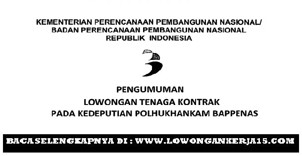 Lowongan kerja Kementerian PPN Bappenas Tahun 2017