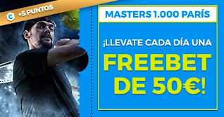 Paston freebet diaria 50€ Master 1000 Paris hasta 8-11-2020