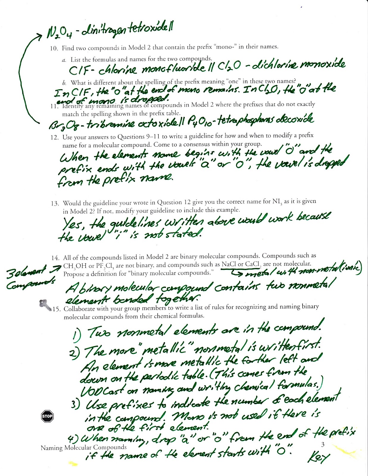 Binary Ionic Molecular Compounds Worksheet Kidz Activities