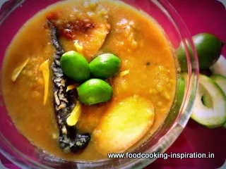 Mango bud infused legume soup