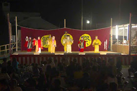 festival, Harvest Moon, dancers, royalty, stage, Okinawa