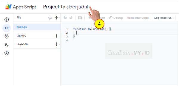 membuat project apps script